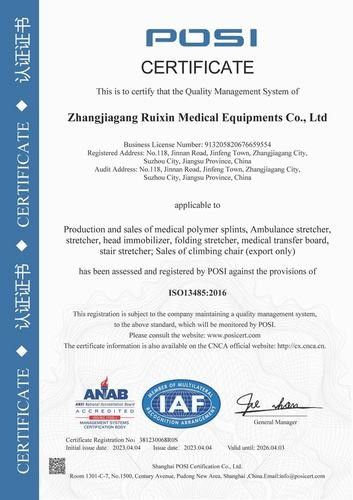 Chiny Zhangjiagang Ruixin Medical Equipment Co., Ltd. Certyfikaty